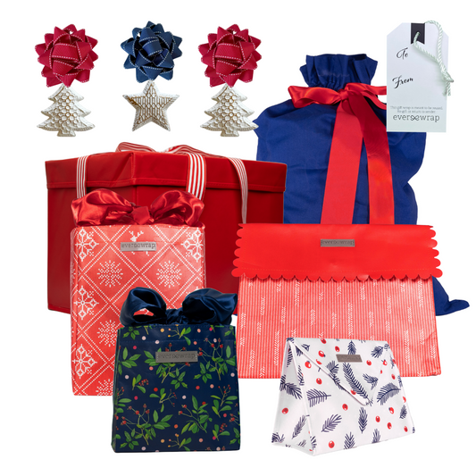 Medium Bundle: Reusable Gift Wrap Bags – Sustainable, Foldable, Eco-Friendly