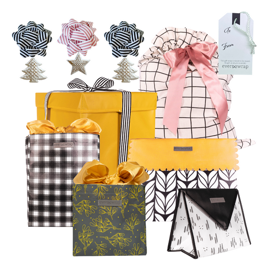 Medium Bundle: Reusable Gift Wrap Bags – Sustainable, Foldable, Eco-Friendly