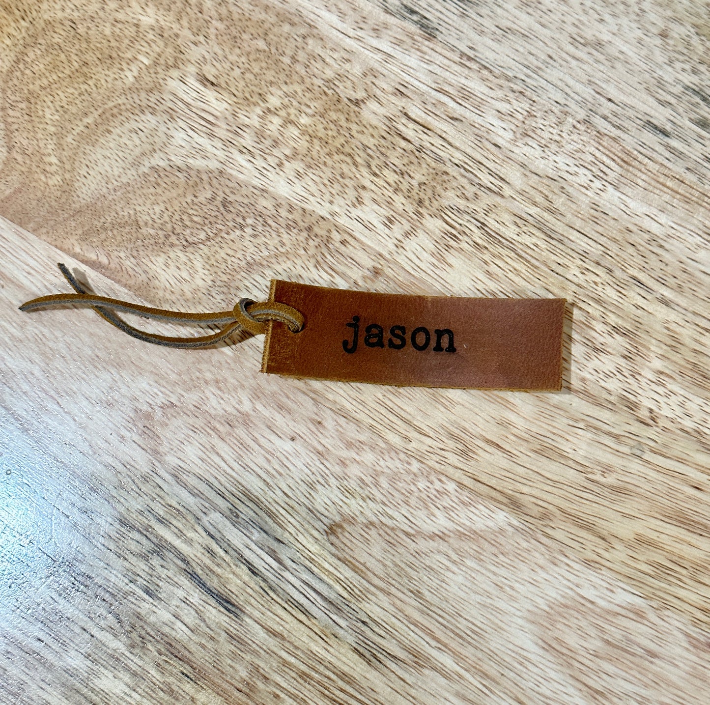 Charm: PERSONALIZED Leather tag with name