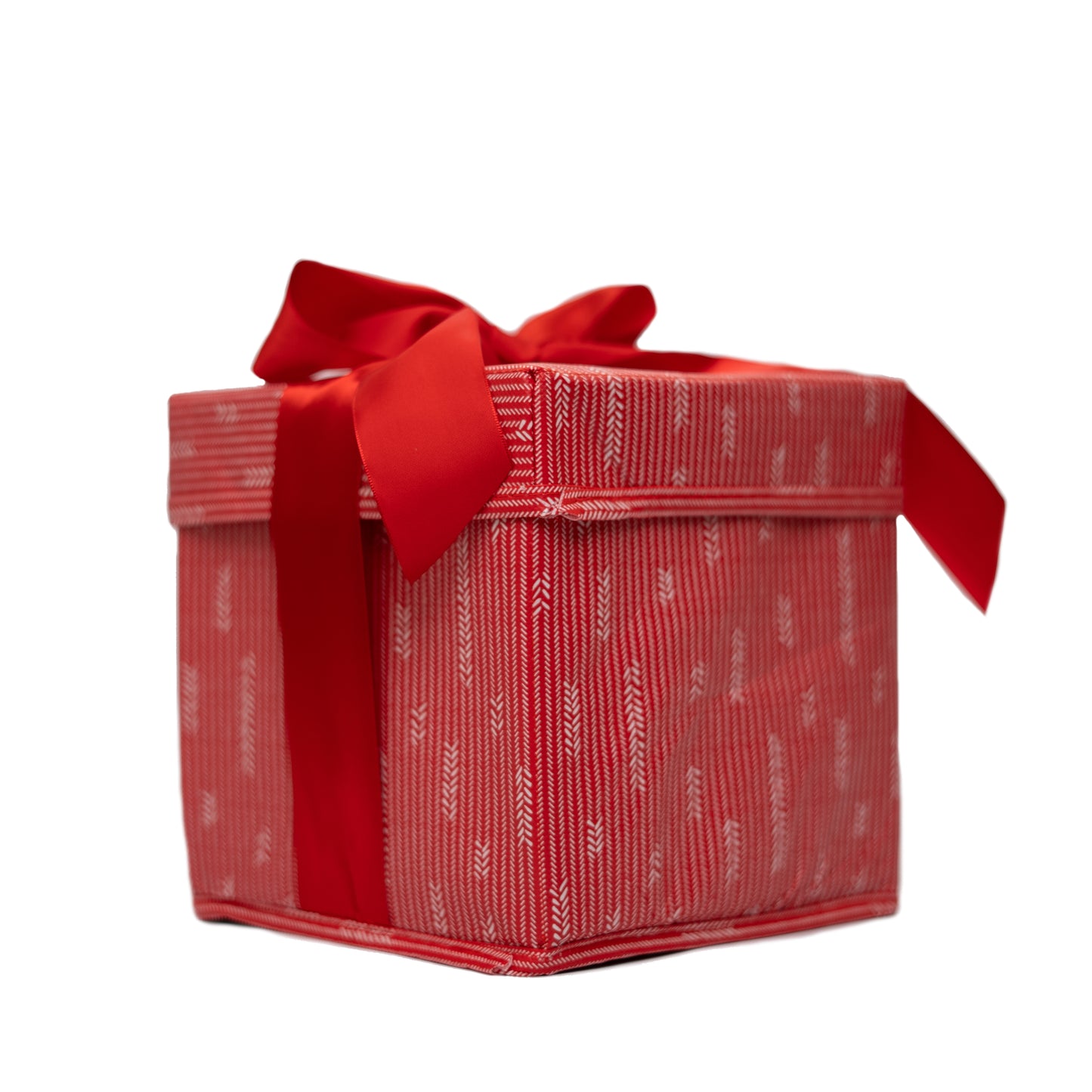 IRREGULAR - Small Red 8" Collapsible Gift Box with satin ribbon attached, great zero waste solution for sustainable and eco-friendly gift boxes - EverWrap