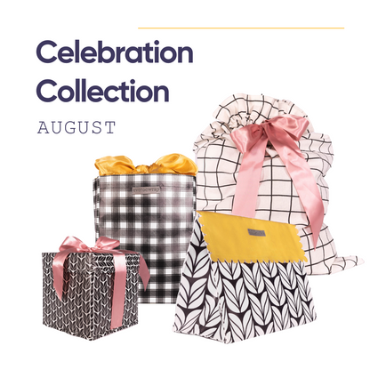 Celebration Collection: August (4 Piece Set) Reusable Gift Wrap Bags – Sustainable, Foldable, Eco-Friendly