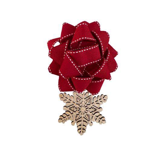 Wooden Snowflake Gift Charm