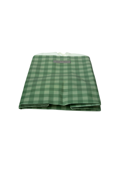 EverBag: Medium Green Buffalo Plaid with Ivory Satin Bow