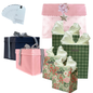 Medium Bundle: Reusable Gift Wrap Bags – Sustainable, Foldable, Eco-Friendly (Green and Pink)