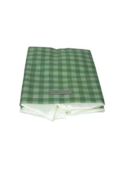 EverBag: Medium Green Buffalo Plaid with Ivory Satin Bow