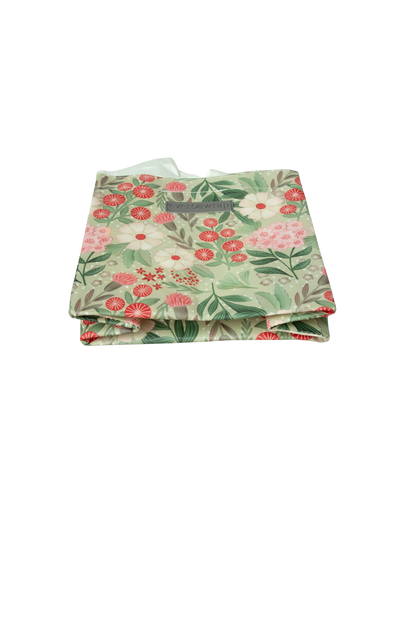EverBag: Small Green Floral Print with Ivory Satin Bow