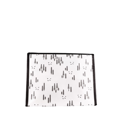 Small black and white tree 9.5" wide reusable gift bag with magnet closure, heavy duty two layer non woven foldable sustainable eco-friendly gift bag - EverWrap