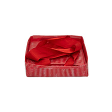 Load image into Gallery viewer, Small Red 8&quot; Collapsible Gift Box with satin ribbon attached, great zero waste solution for sustainable and eco-friendly gift boxes - EverWrap
