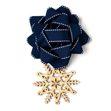 Load image into Gallery viewer, Trimming: Blue with Wooden Snowflake - EverWrap
