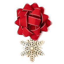 Load image into Gallery viewer, Trimming: Red with Wooden Snowflake - EverWrap
