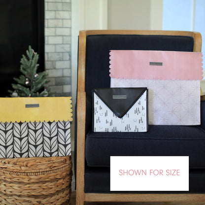 IRREGULAR - Large Pink Reusable Gift Bag with magnet closure and scalloped, heavy duty for maximum reusability - EverWrap