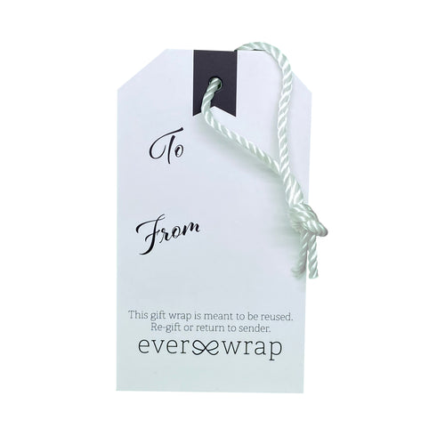 Pack of 12 gift tags in Thick Cardstock, informative for giving reusable giftwrap outside of the home - EverWrap